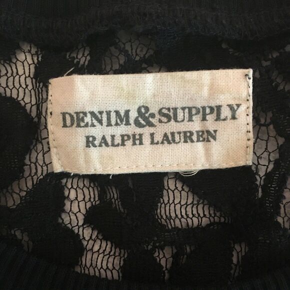 Denim & Supply Ralph Lauren black lace top M/L - Picture 4 of 5